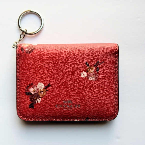 Coach Accessories - NEW! Red Coach card case with baby bouquet print